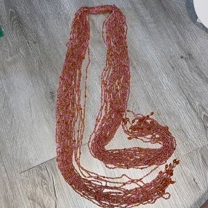 Beaded pink scarf #75